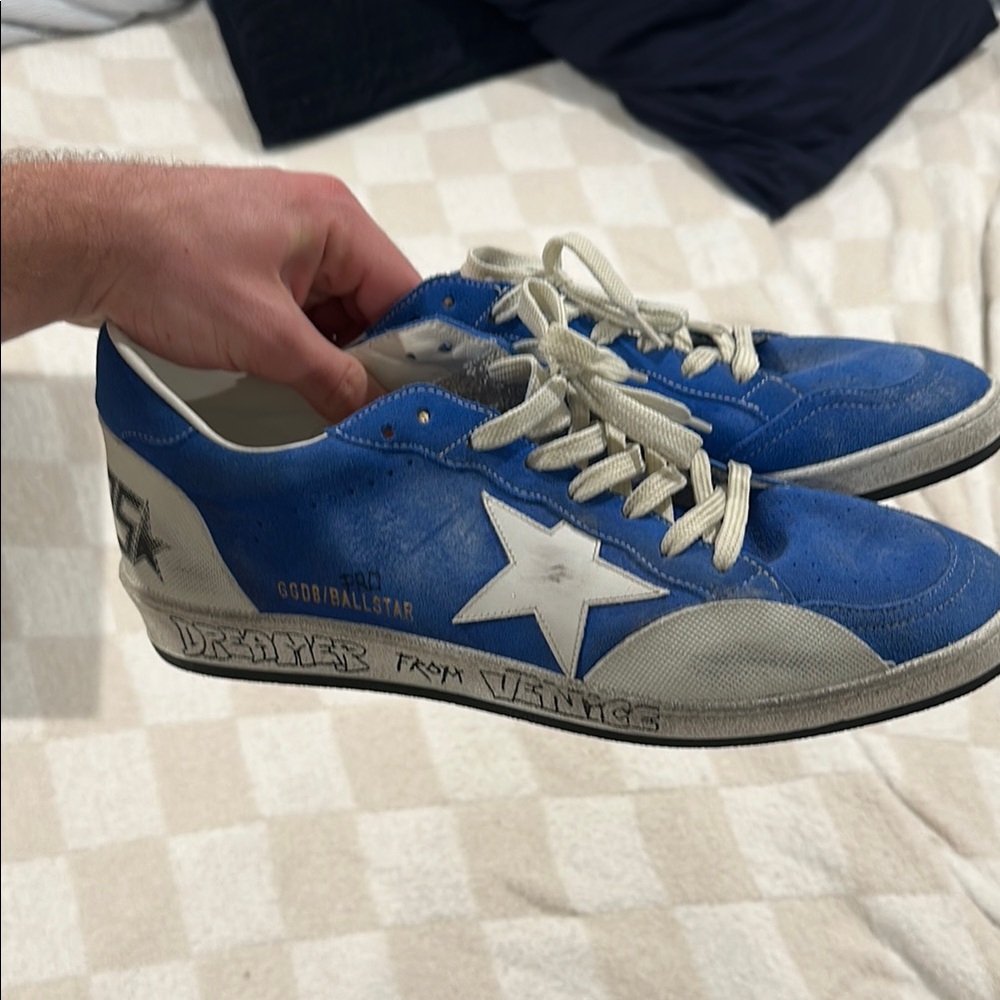 Golden Goose Blue and White Men's Sneakers
